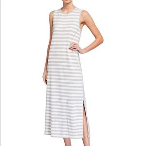 Joan Vass NWT Petites Women's Stripe Cotton Midi Dress